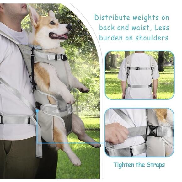 PetBonus Dog Carrier Backpack XL Grey Front Pet Carrier Hiking Cycling NWT - Picture 3 of 7